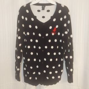 Disney Minnie Mouse Polka Dot Cardigan EUC Size S-M,  marked  size 00